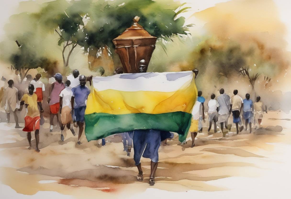 Watercolor painting based depiction of The 2021 Africa Cup of Nations qualification concluded, determining the finalists for the tournament originally scheduled for 2021 but later postponed to 2022 due to the COVID-19 pandemic. (2021)