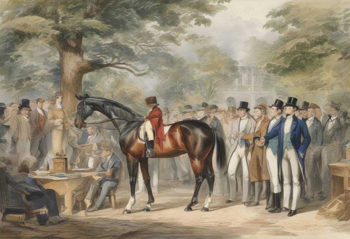 Watercolor painting based depiction of James Braid first sees a demonstration of animal magnetism, which leads to his study of hypnosis. (1841)