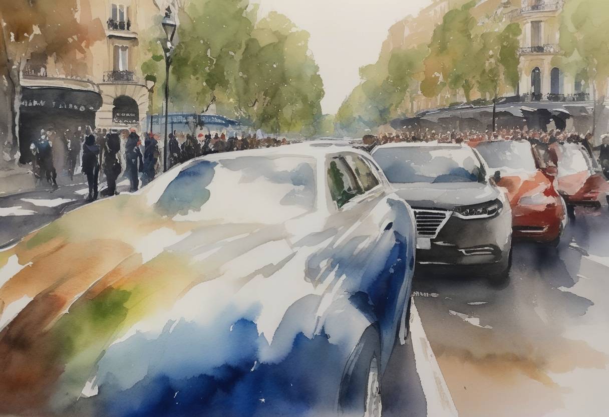 Watercolor painting based depiction of The inauguration of the French President Emmanuel Macron's 'Make Our Planet Great Again' initiative in response to the United States' withdrawal from the Paris Agreement. (2018)