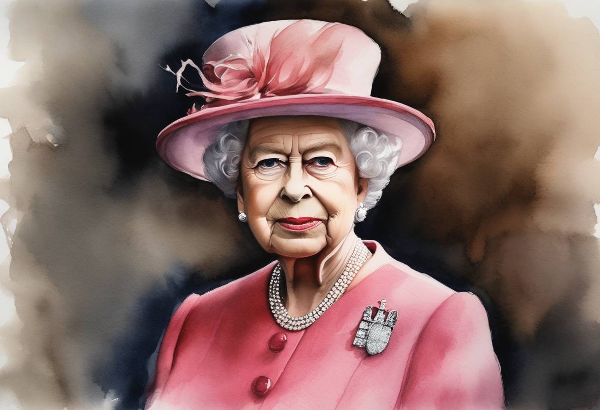 Watercolor painting based depiction of Queen Elizabeth II broke the record for the longest-reigning British monarch, surpassing the record previously held by her great-great-grandmother Queen Victoria. (2022)