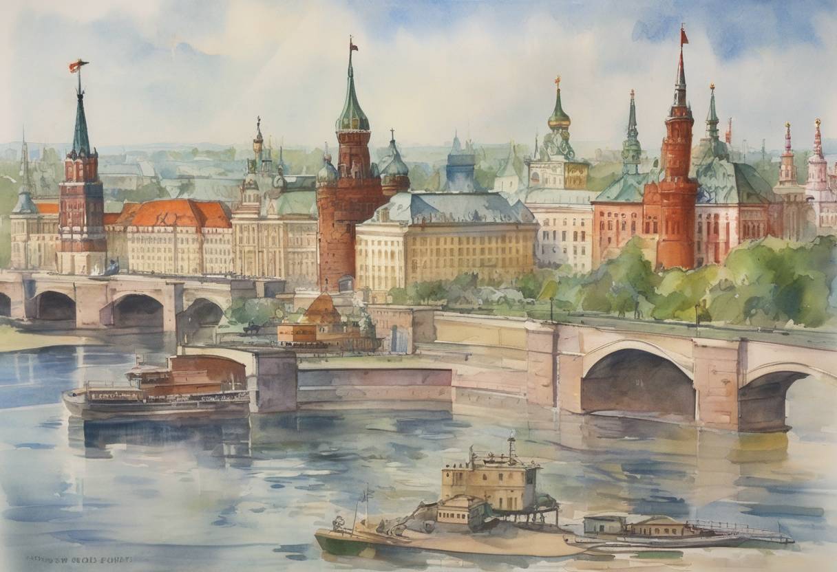 Watercolor painting based depiction of The Soviet Union recognizes the independence of the Baltic states: Estonia, Latvia, and Lithuania. (1991)