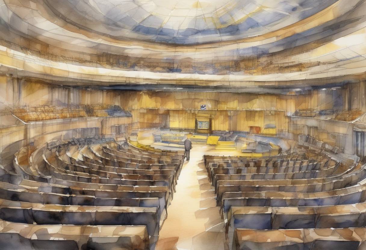 Watercolor painting based depiction of The Scottish National Party (SNP) wins the most seats in the Scottish Parliament election, marking the first time the SNP has become the largest party in the Scottish Parliament. This victory leads to Alex Salmond becoming First Minister of Scotland. (2007)