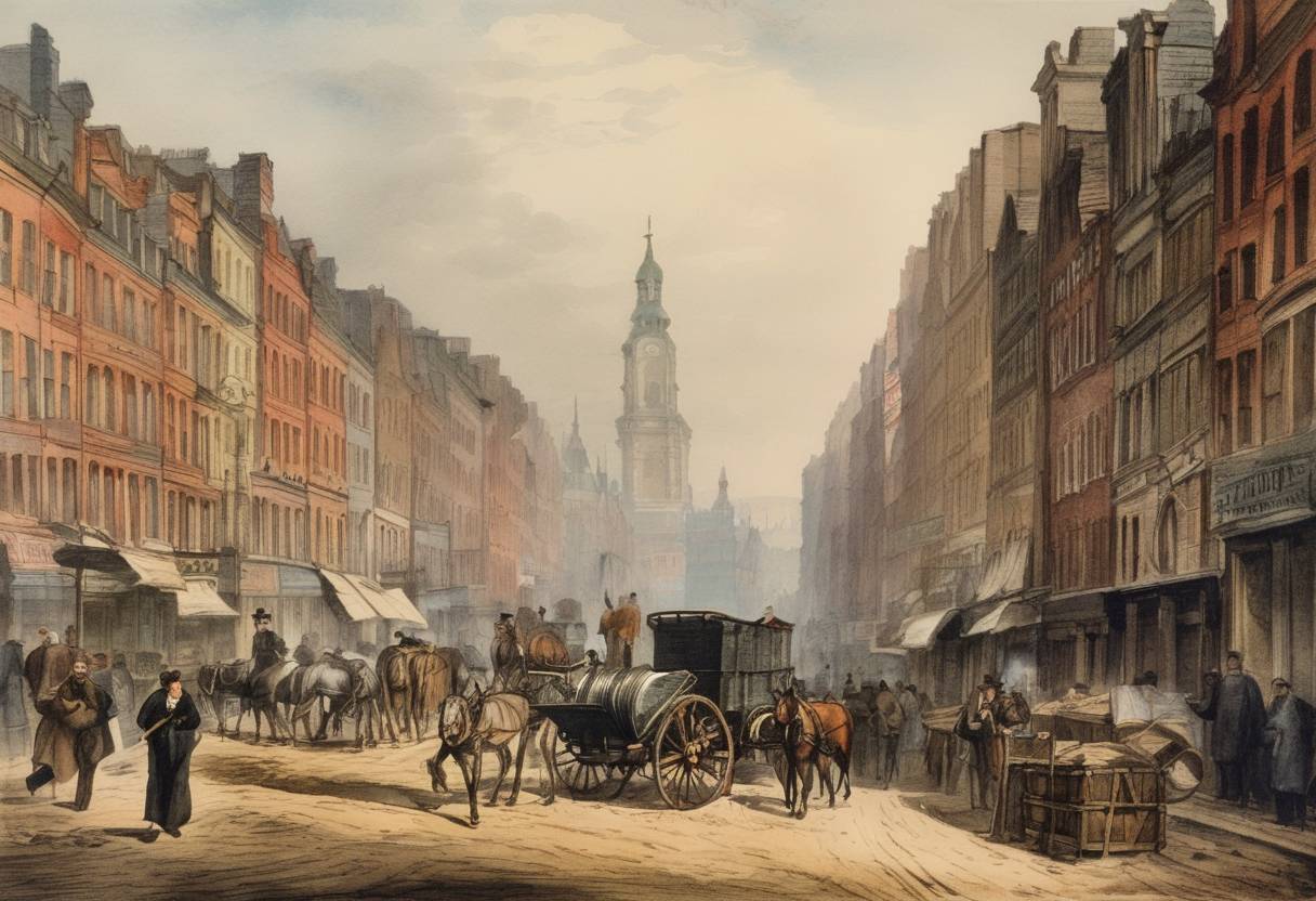 Watercolor painting based depiction of Karl Marx's ''Das Kapital'' (Volume 1) was published for the first time in Hamburg. (1867)