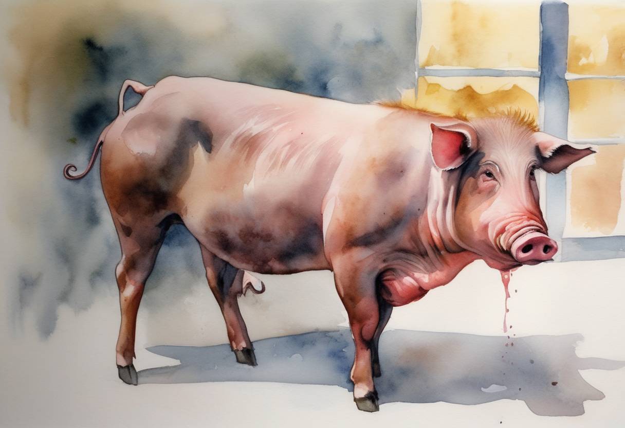 Watercolor painting based depiction of The World Health Organization stated that the outbreak of swine flu was a public health emergency of international concern. (2009)