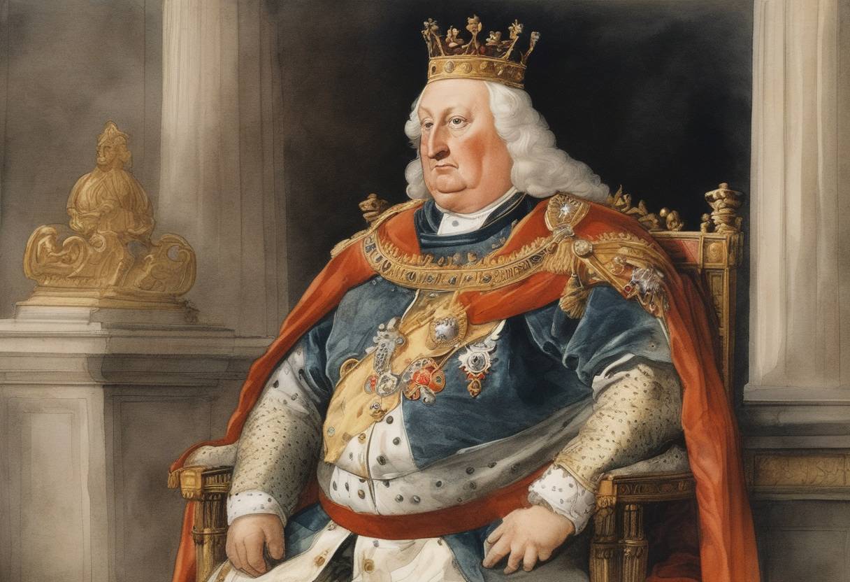 Watercolor painting based depiction of Emperor Charles III, known as Charles the Fat, is deposed by nobles under the leadership of his nephew, Arnulf of Carinthia. This marks the end of the Carolingian dynasty's control over the entire Carolingian Empire, although members of the dynasty continued to rule in some parts of Europe. (887)