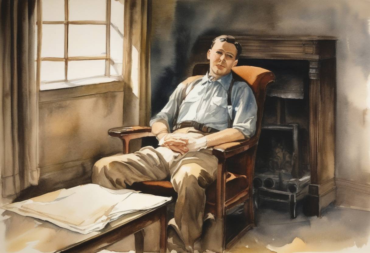 Watercolor painting based depiction of Bruno Richard Hauptmann was executed in New Jersey State Prison for the kidnap and murder of Charles Lindbergh Jr., the infant son of aviator Charles Lindbergh. (1936)