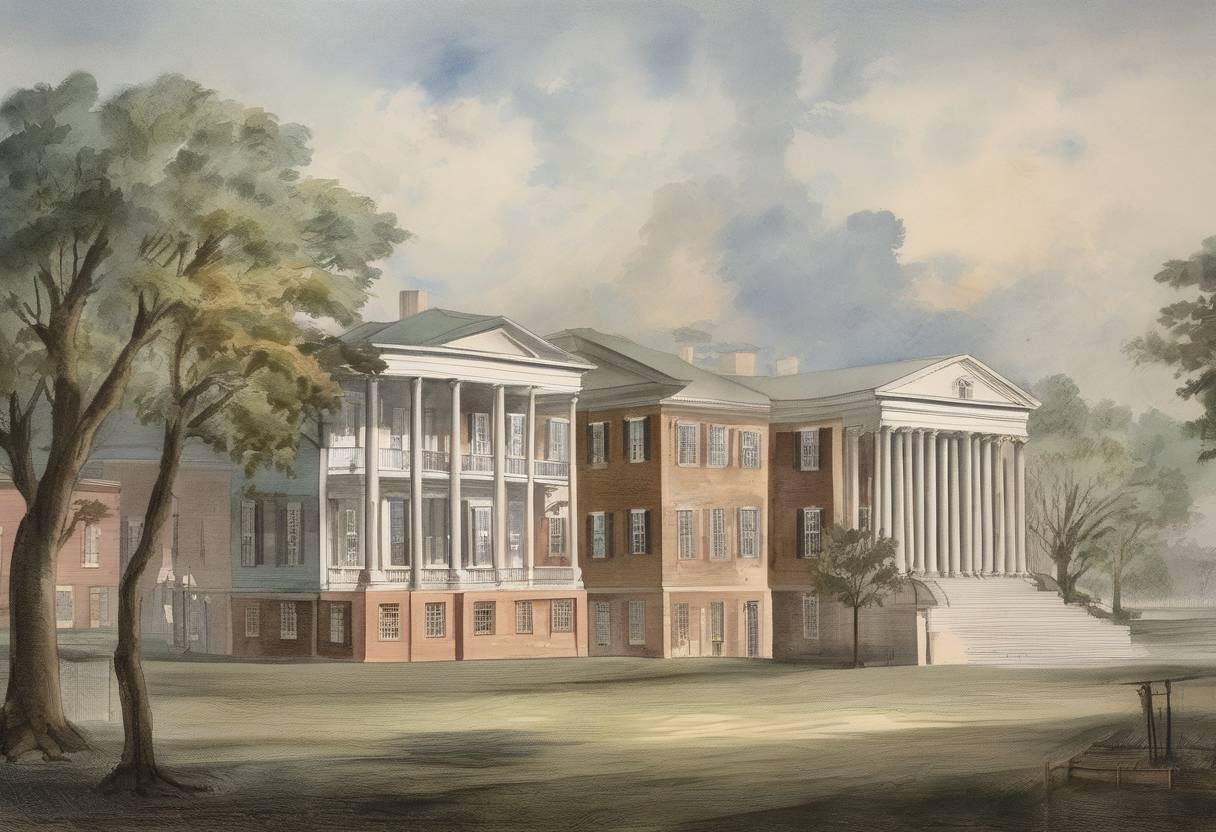 Watercolor painting based depiction of Georgia ratified the United States Constitution, becoming the fourth state to join the Union. (1788)