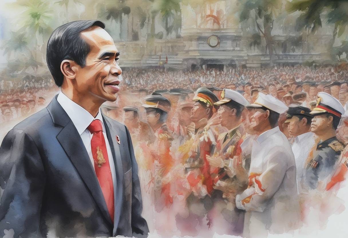 Watercolor painting based depiction of Joko Widodo was inaugurated as the President of Indonesia, becoming the first Indonesian president not to come from the country's political elite or military background. (2014)