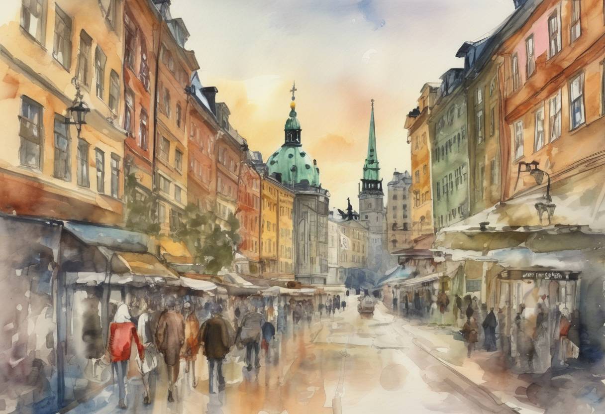 Watercolor painting based depiction of Sweden officially recognized the State of Palestine, becoming the first major European country to do so. (2014)