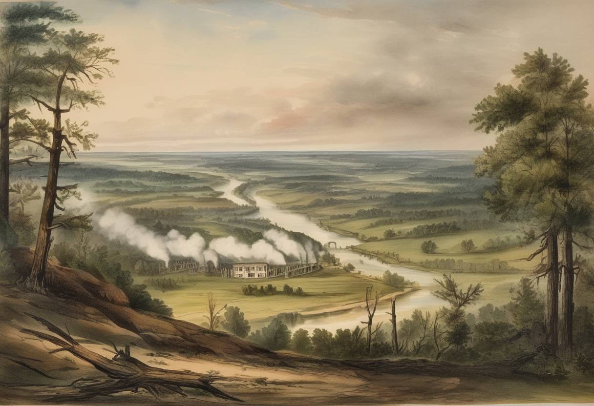 Watercolor painting based depiction of Georgia secedes from the Union, becoming the fifth state to join the Confederate States of America. (1861)
