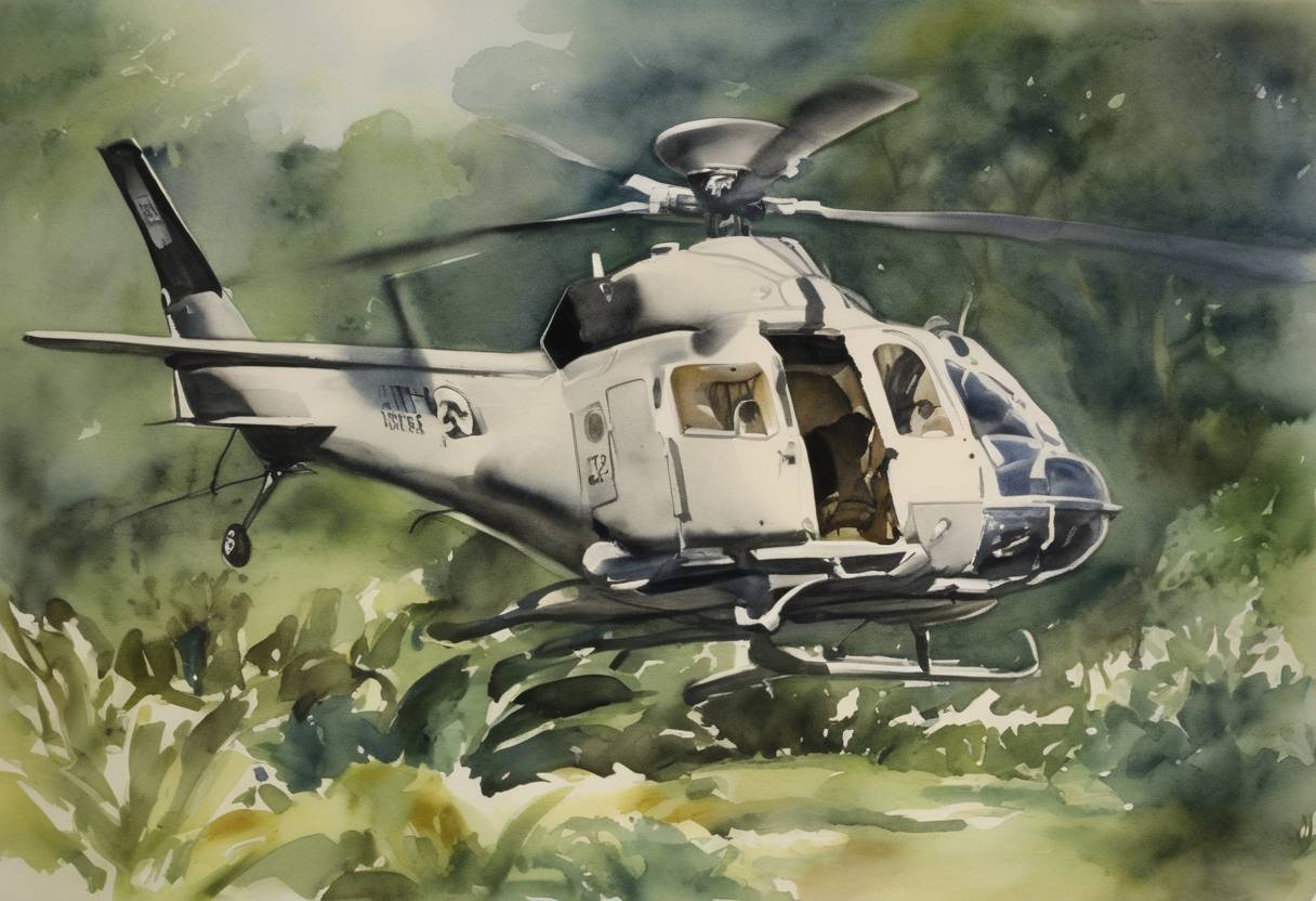 Watercolor painting based depiction of The United States Congress passed the National Defense Authorization Act, which included the Endangered Species Act, aiming to protect critically endangered species from extinction due to economic growth and development. (1973)