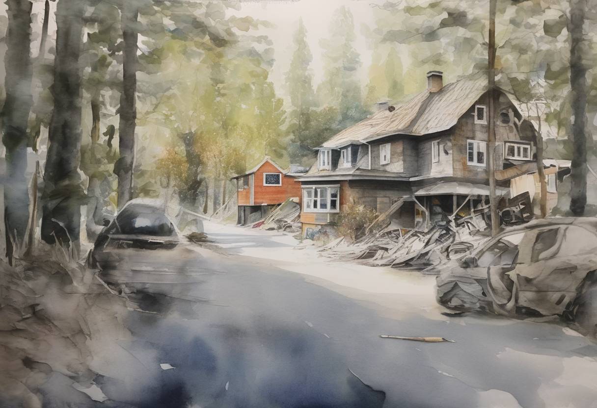 Watercolor painting based depiction of A mass shooting and bombing attack occurred in Norway, carried out by Anders Behring Breivik, resulting in 77 deaths. (2011)