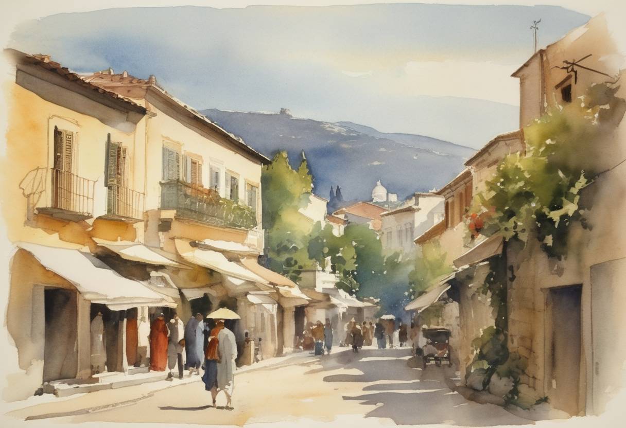 Watercolor painting based depiction of Greece becomes the last European country to adopt the Gregorian calendar. (1923)