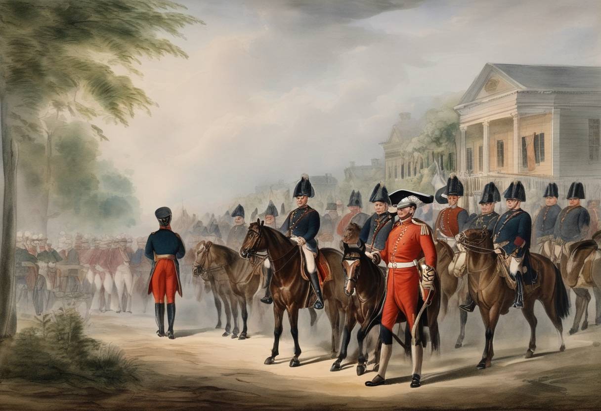 Watercolor painting based depiction of The United States Marine Corps was officially reestablished by an act of Congress in the United States. (1798)