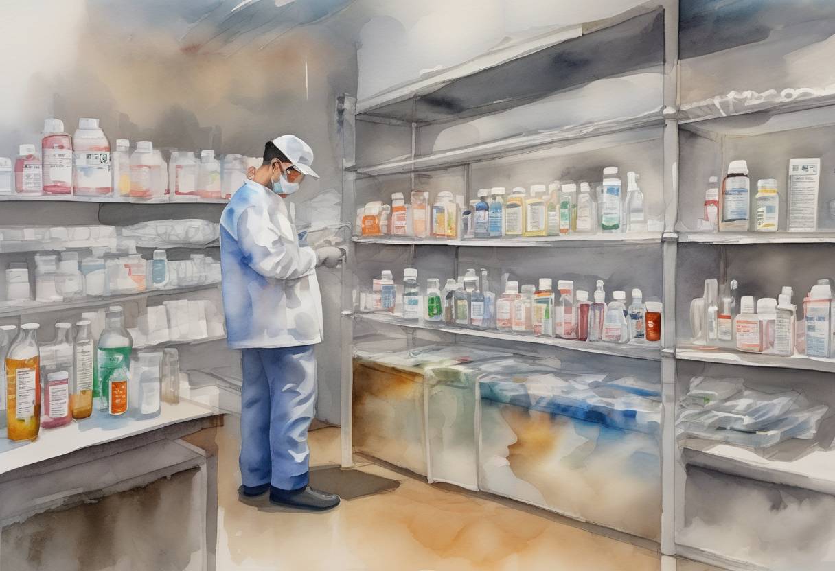 Watercolor painting based depiction of The United States Food and Drug Administration (FDA) authorized the emergency use of the Moderna COVID-19 vaccine, the second vaccine to receive such approval in the U.S. during the COVID-19 pandemic. (2020)