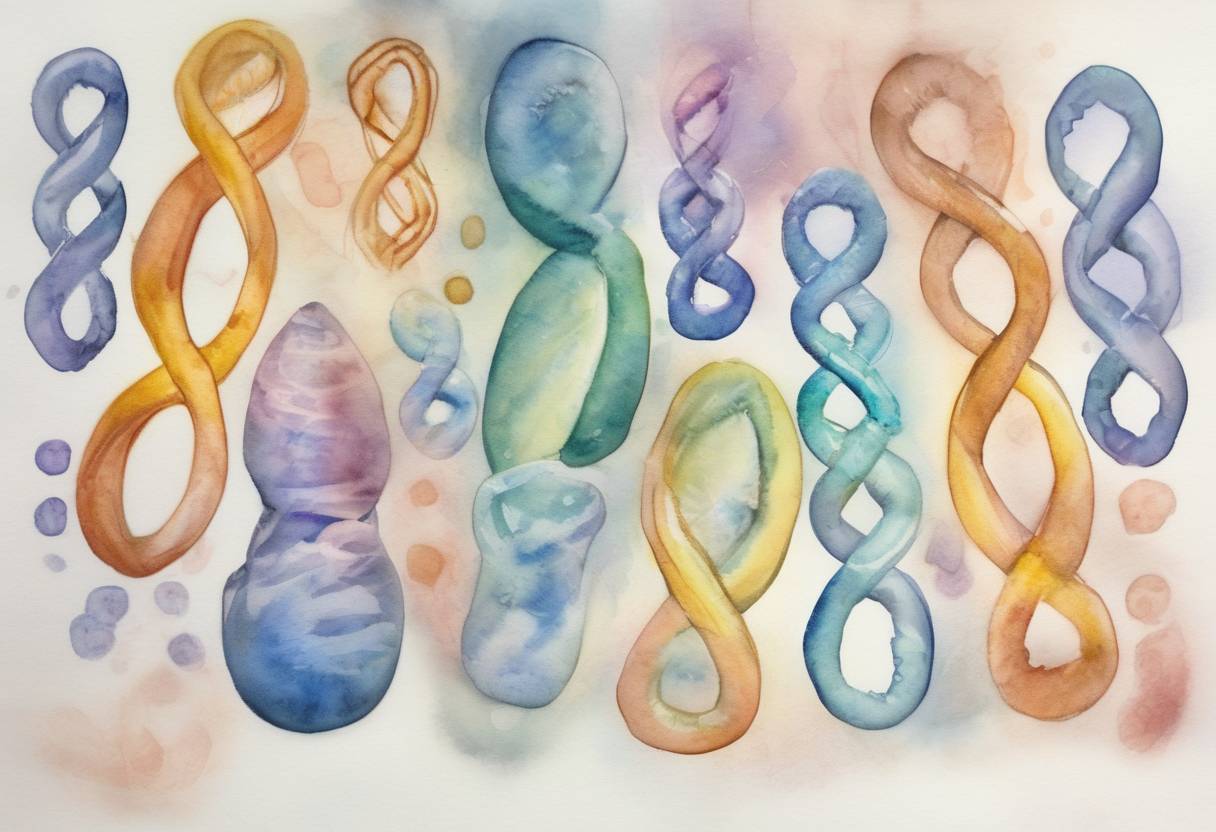 Watercolor painting based depiction of Scientists announce the creation of a synthetic yeast chromosome, a significant step in synthetic biology. (2013)
