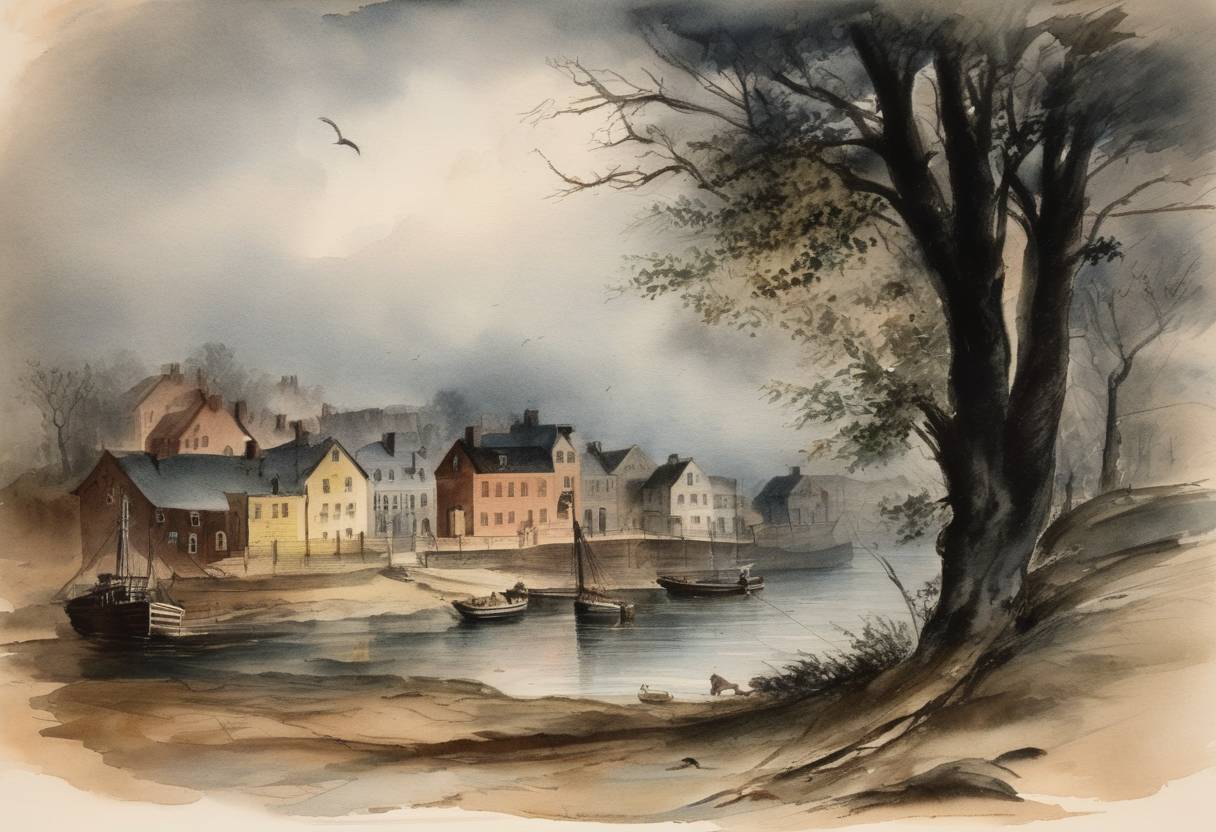 Watercolor painting based depiction of American author Edgar Allan Poe died at the age of 40 under mysterious circumstances. (1849)