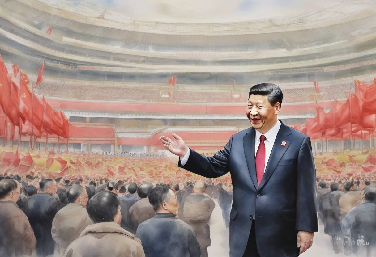 Watercolor painting based depiction of Xi Jinping was formally elected as the President of the People's Republic of China by the National People's Congress, marking the beginning of his first term. (2013)