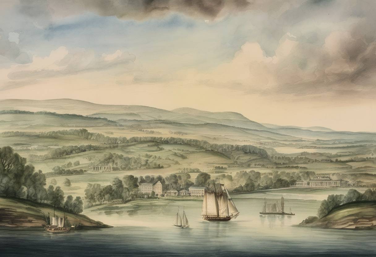 Watercolor painting based depiction of Kentucky was admitted as the 15th state of the United States, expanding the nation westward. (1792)
