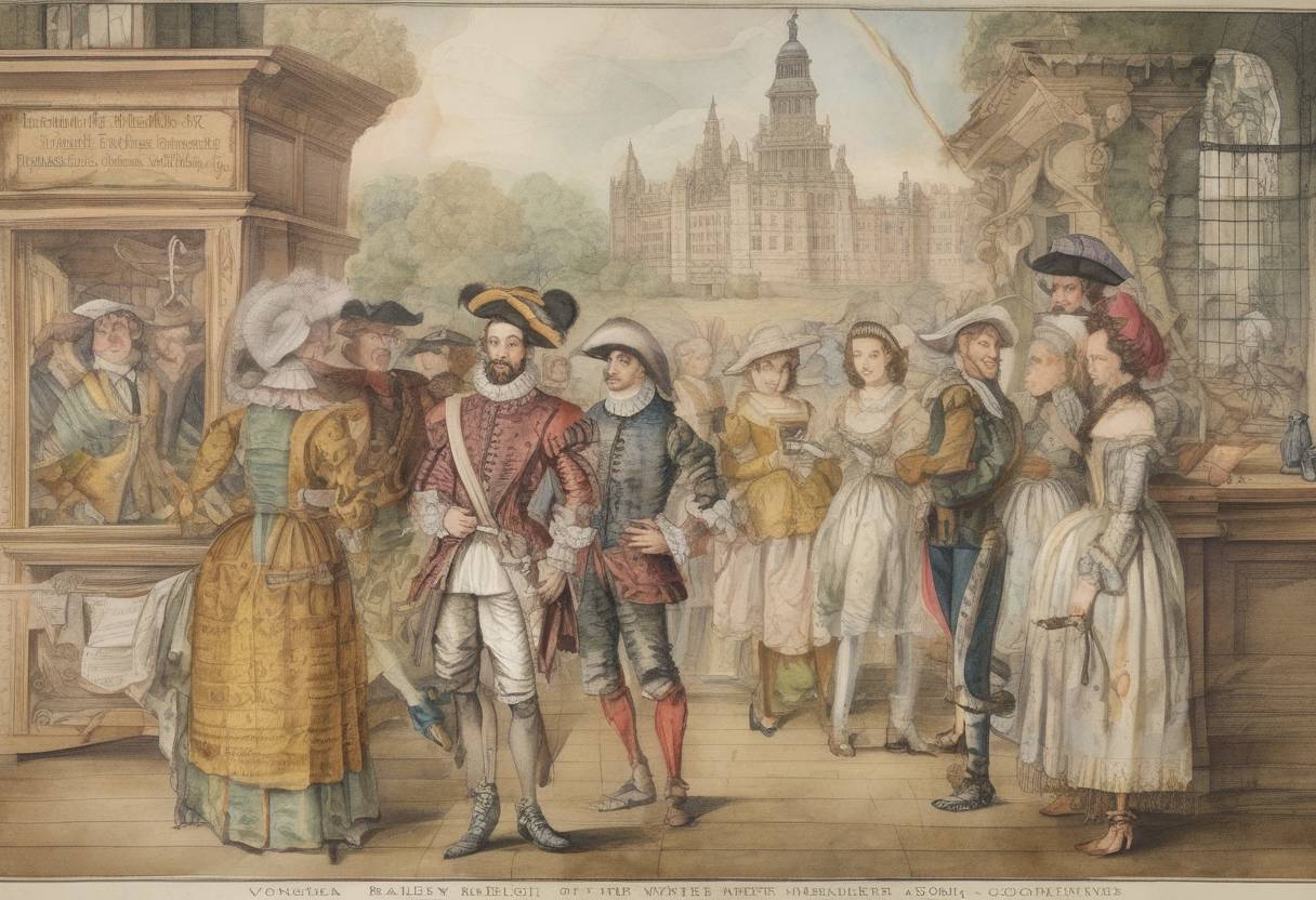 Watercolor painting based depiction of Sir Walter Raleigh was granted a patent to colonize Virginia, leading to the establishment of English colonies in North America. (1584)