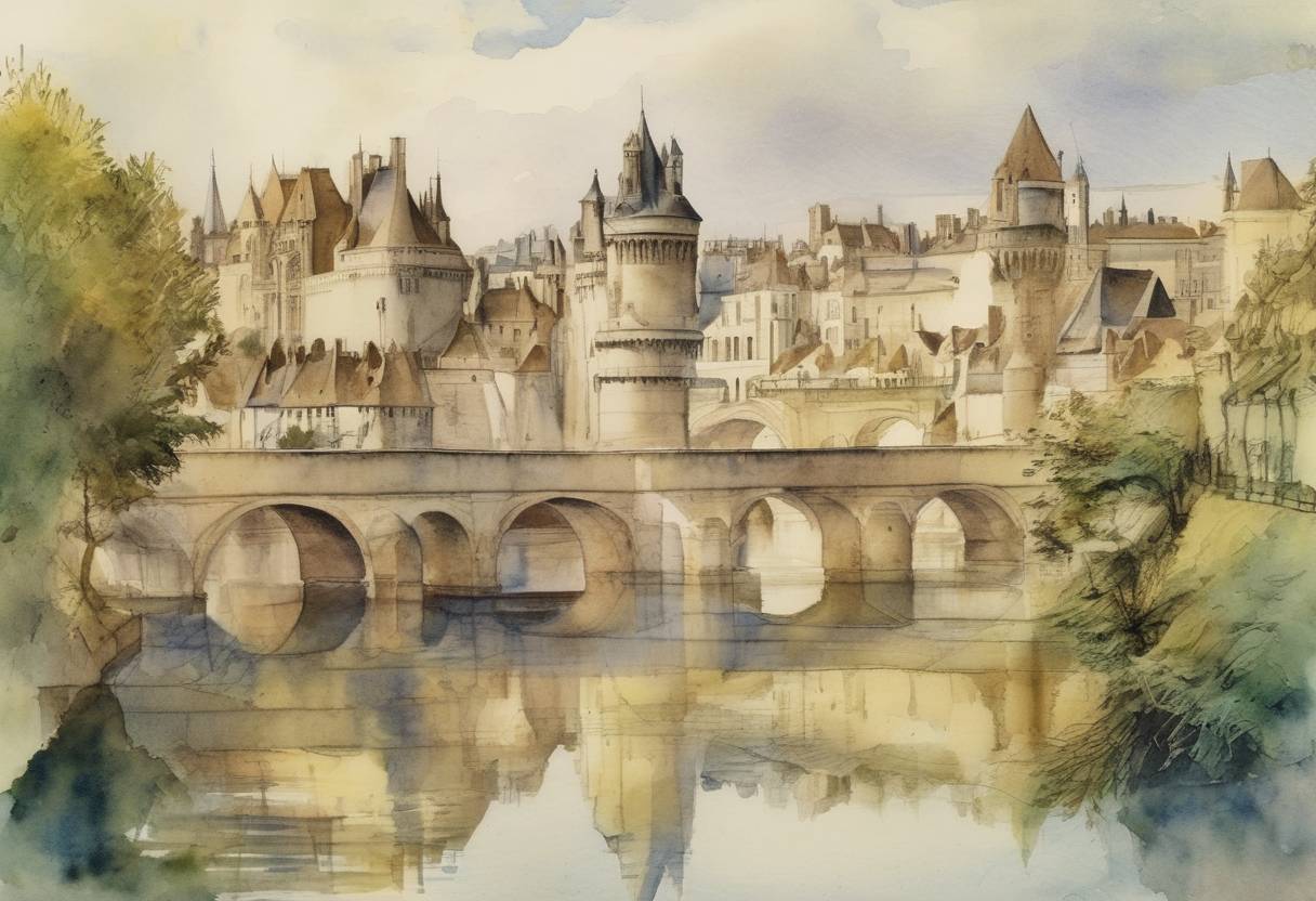 Watercolor painting based depiction of Leonardo da Vinci, the renowned Italian polymath, died in Amboise, France. He was known for his contributions to art, science, and engineering. (1519)