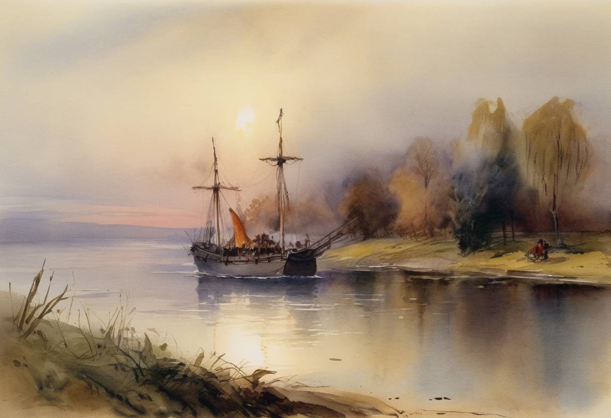 Watercolor painting based depiction of Composer Modest Mussorgsky, known for works such as 'Pictures at an Exhibition' and 'Night on Bald Mountain', died. (1881)