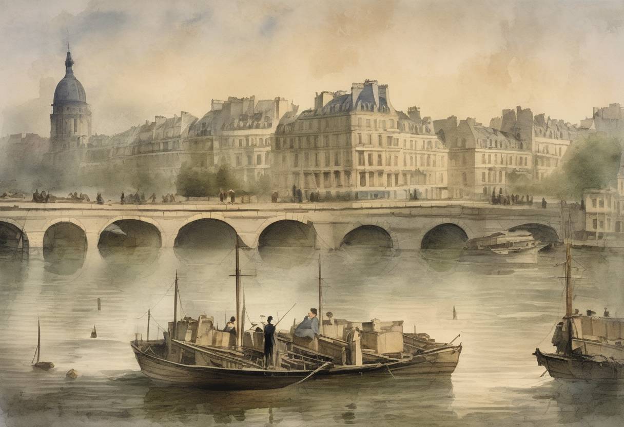 Watercolor painting based depiction of The French government announces that Louis Daguerre's photographic process is a gift "free to the world." (1839)