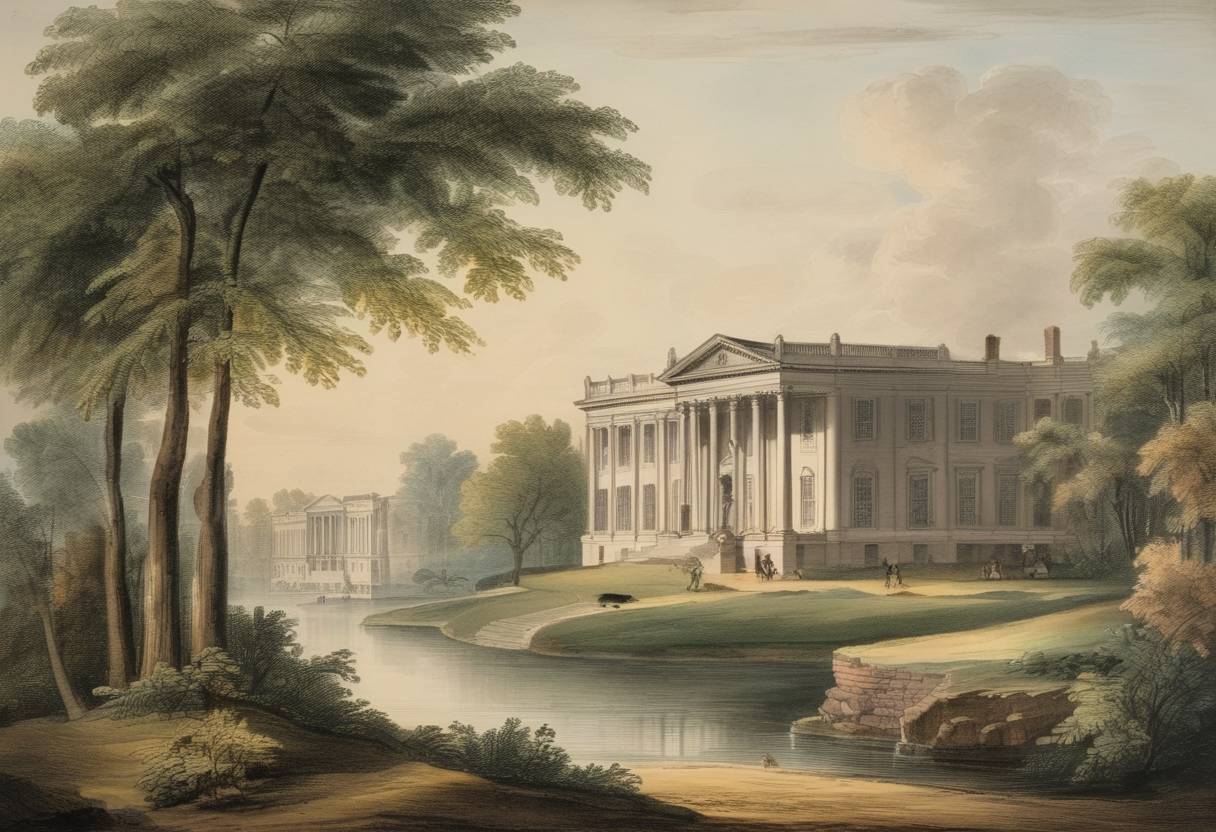 Watercolor painting based depiction of The United States Congress moved from New York City to Philadelphia, as per the Residence Act. (1790)