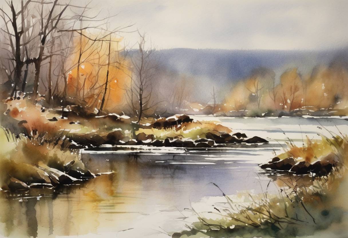 Watercolor painting based depiction of Rachel Carson's influential book Silent Spring was published, initiating the modern environmental movement. (1962)