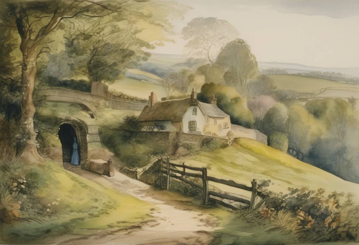 Watercolor painting based depiction of Charles Lutwidge Dodgson, better known as Lewis Carroll, the author of 'Alice's Adventures in Wonderland,' was born. (1832)