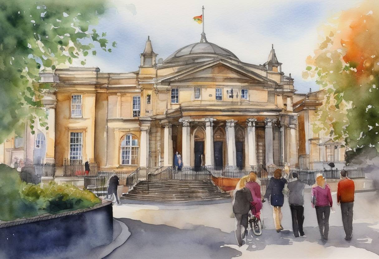 Watercolor painting based depiction of The Northern Irish Assembly legalized same-sex civil partnerships. This was a significant step in recognizing LGBTQ+ rights within Northern Ireland. (2011)