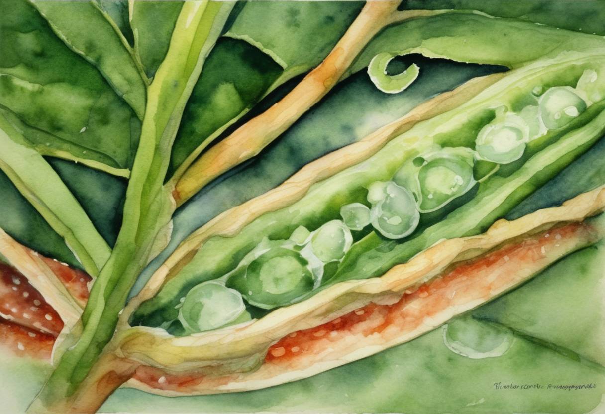 Watercolor painting based depiction of The journal Nature published the results of the first complete genome sequence of a primitive eukaryote, the rice blast fungus Magnaporthe grisea, providing insights into agricultural pests. (2003)