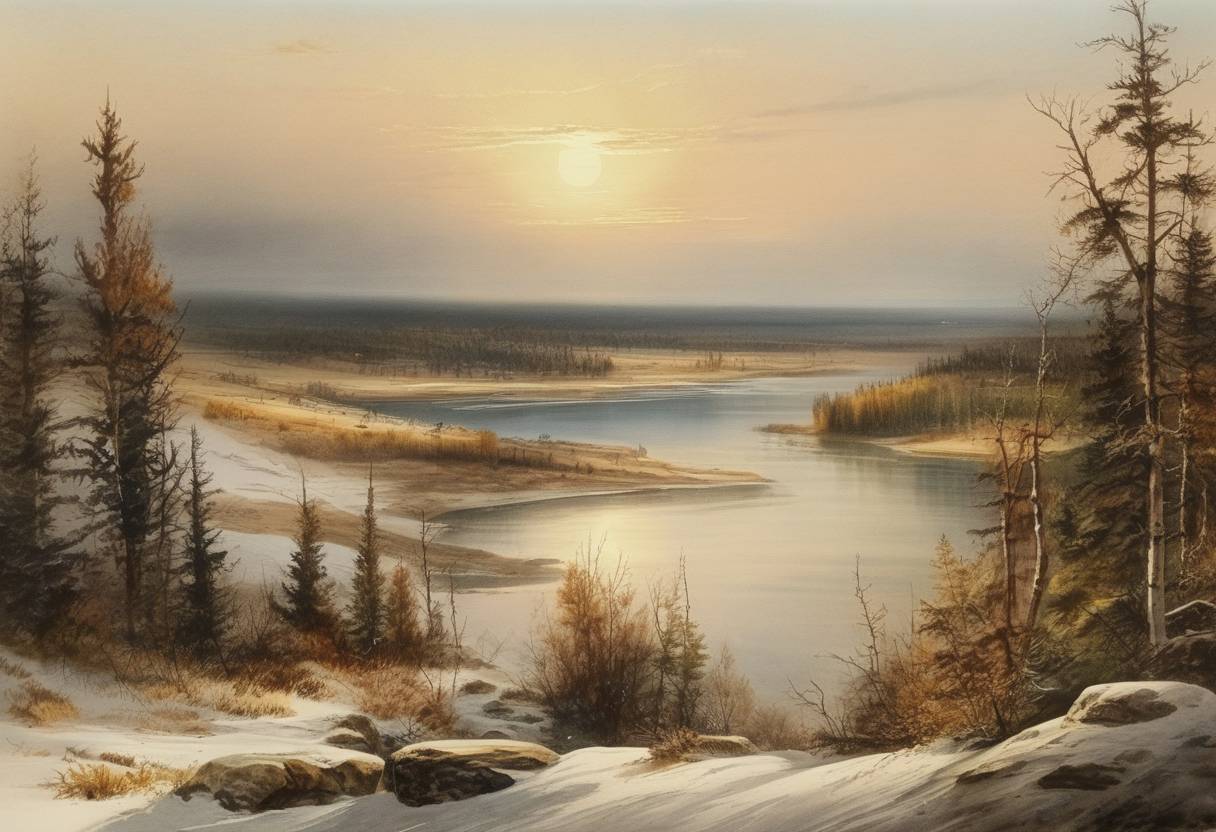 Watercolor painting based depiction of Manitoba Act was passed by the Canadian Parliament, leading to the creation of Manitoba as a province in Canada. (1870)