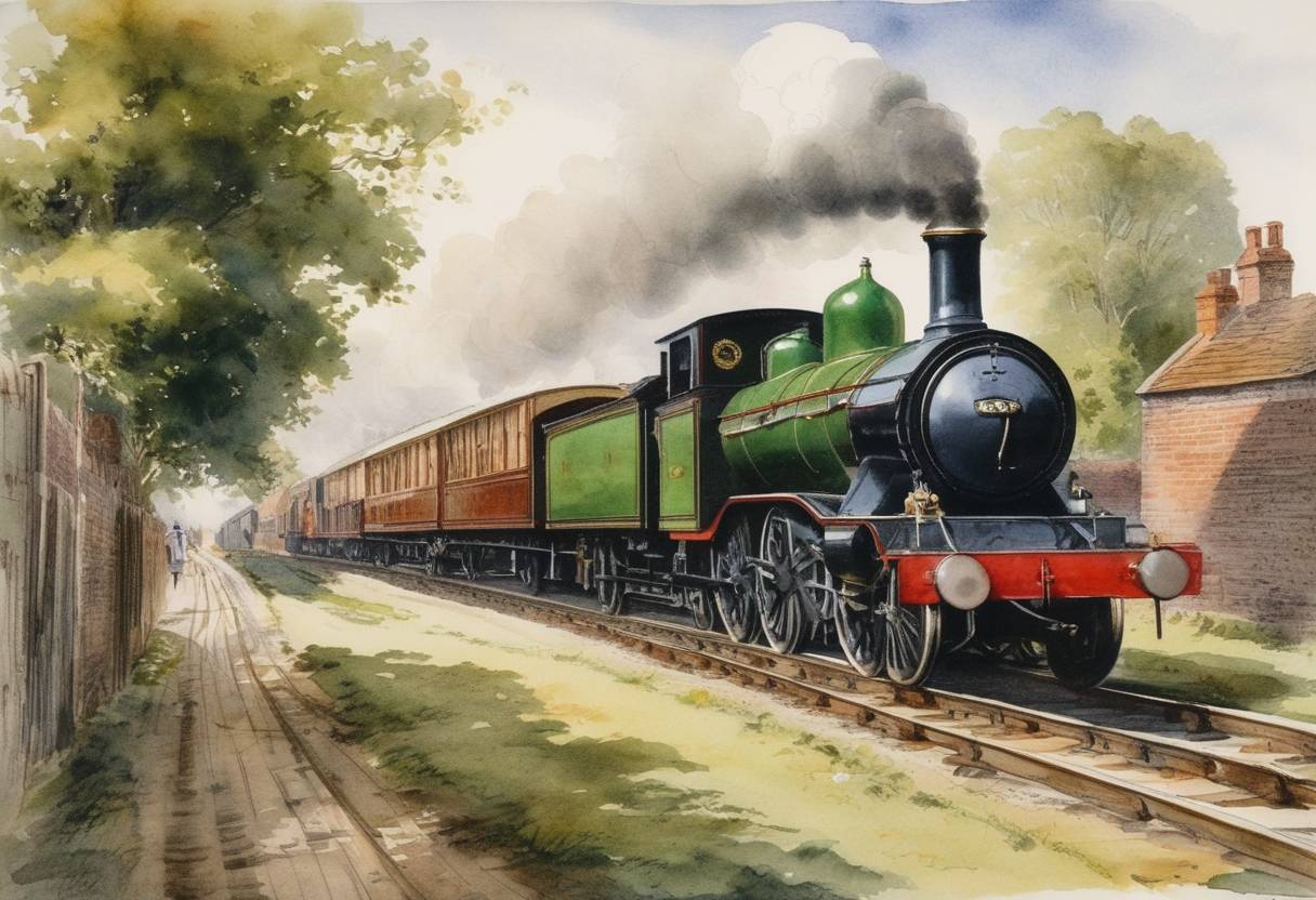 Watercolor painting based depiction of The Canterbury and Whitstable Railway opens. It is the first steam-hauled passenger and freight railway to issue season tickets and carry livestock. (1830)