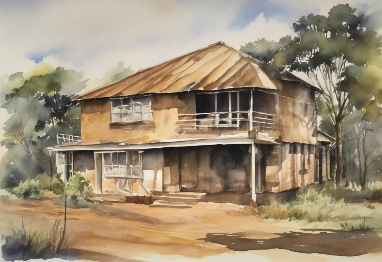 Watercolor painting based depiction of Rhodesia declared itself a republic, severing its last ties with the United Kingdom. (1970)