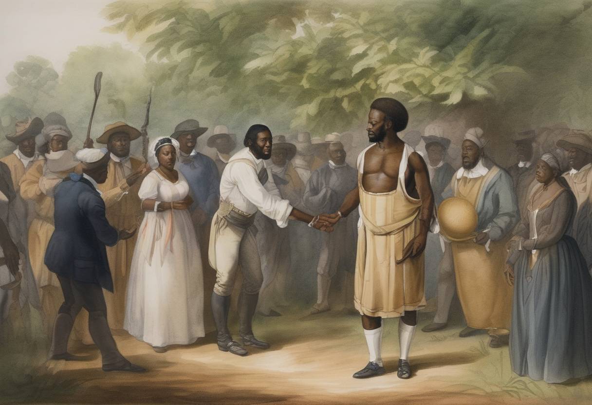 Watercolor painting based depiction of John Casor becomes the first legally recognized slave in what would become the United States after a court in Virginia rules in favor of his owner, Anthony Johnson, in a civil case. (1655)
