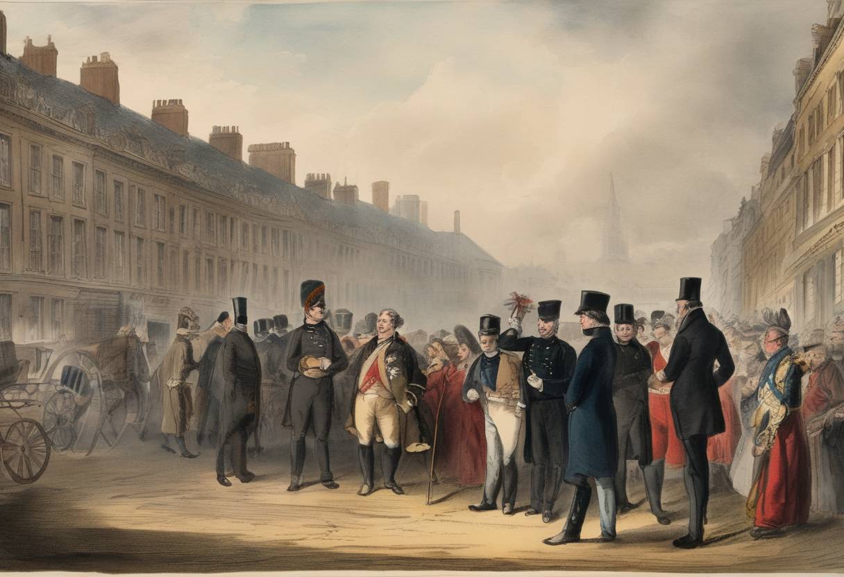 Watercolor painting based depiction of The Treaty of London was signed, recognizing Belgium as a neutral and independent state. (1839)