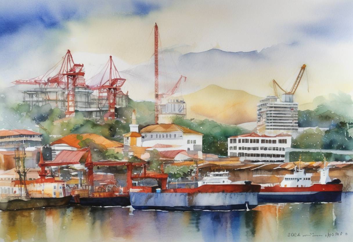 Watercolor painting based depiction of 4th Summit of the Americas is held in Port of Spain, Trinidad and Tobago, where leaders from 34 nations gather to discuss issues such as economic recovery, energy security, and climate change. (2009)