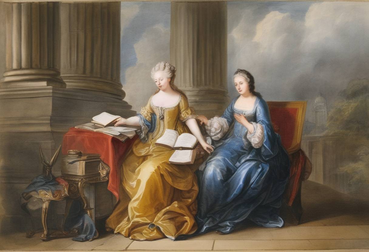 Watercolor painting based depiction of The Statute of Anne, also known as the Copyright Act 1710, becomes law, marking the first time that authors were granted ownership rights over their literary works. (1710)