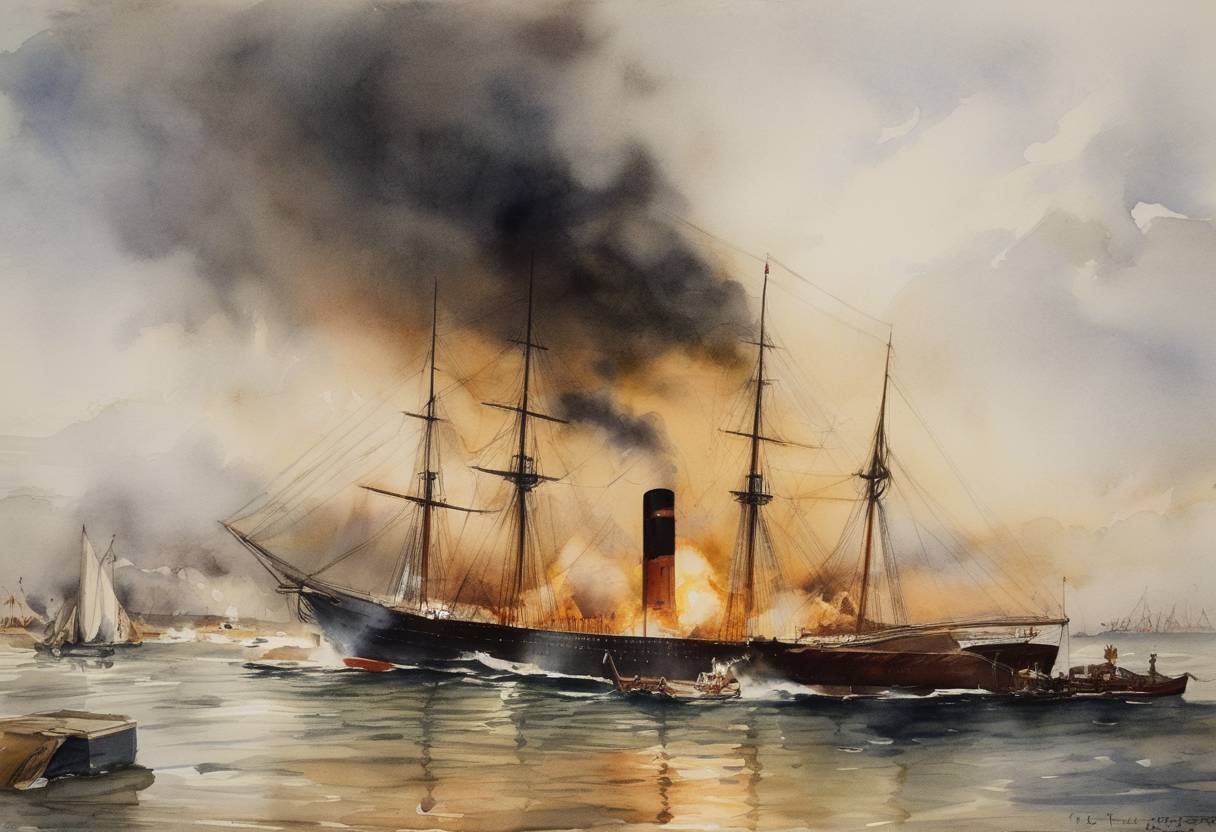 Watercolor painting based depiction of William Jennings Bryan, U.S. Secretary of State, resigned over President Woodrow Wilson's handling of the Lusitania crisis. (1915)