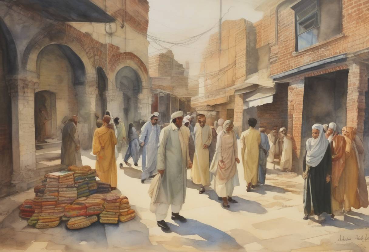 Watercolor painting based depiction of The name Pakistan is coined by Choudhry Rahmat Ali in a pamphlet titled 'Now or Never; Are We to Live or Perish Forever?' (1933)