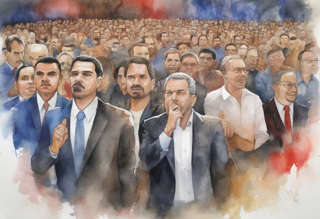 Watercolor painting based depiction of Venezuelan opposition coalition Democratic Unity Roundtable wins a majority in the National Assembly elections, marking a significant political shift. (2015)