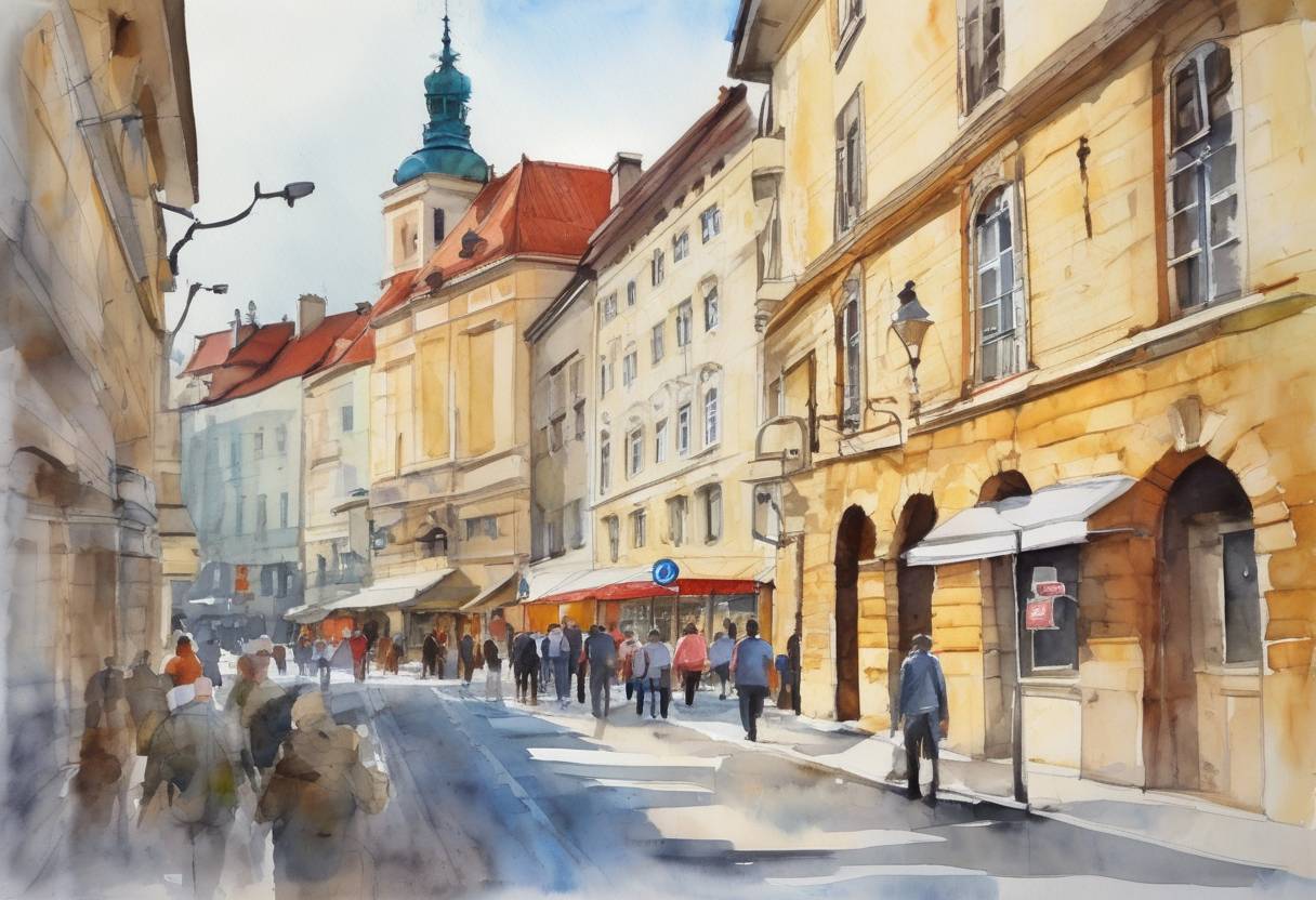 Watercolor painting based depiction of Croatia became the 28th member of the European Union. (2013)