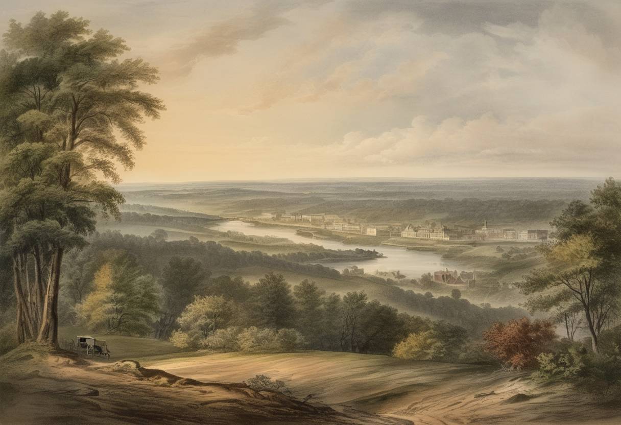 Watercolor painting based depiction of Virginia became the eighth state to secede from the Union, aligning itself with the Confederate States of America during the American Civil War. (1861)