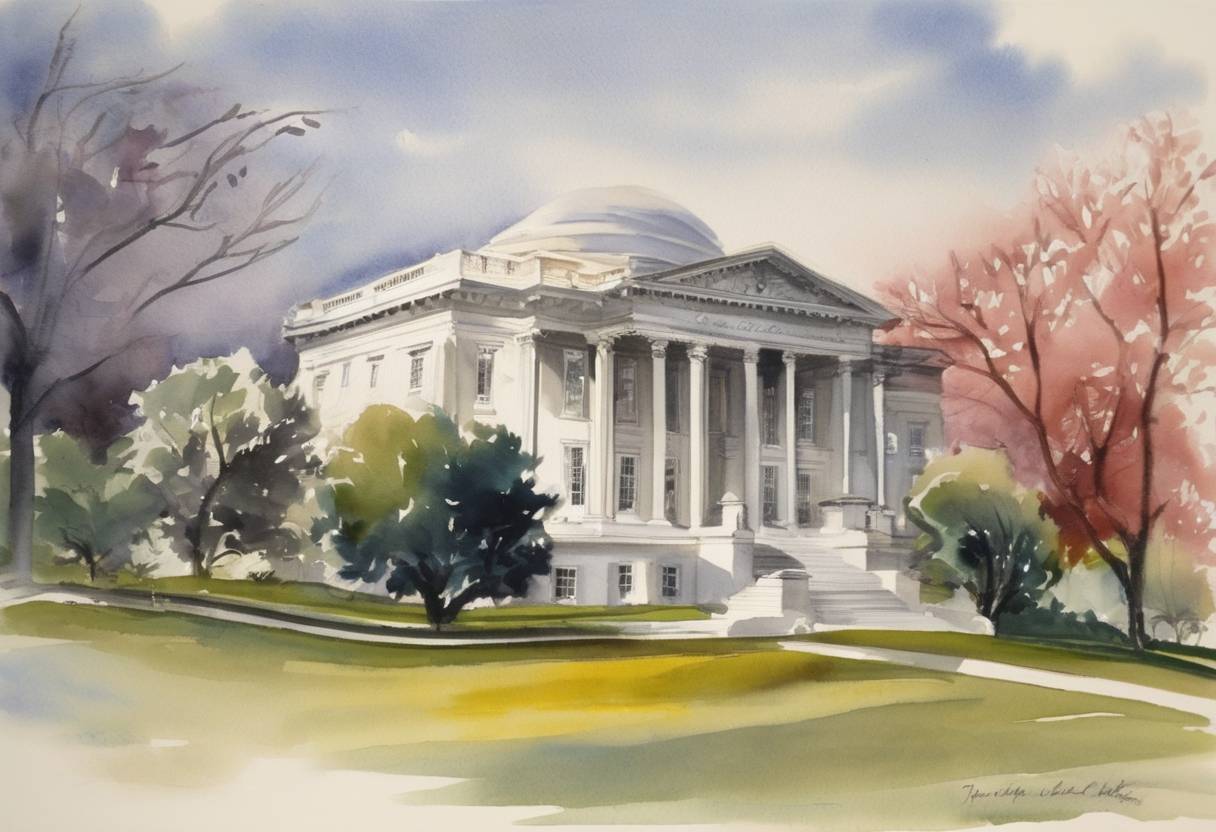 Watercolor painting based depiction of Margaret Chase Smith was elected to the U.S. Senate, becoming the first woman to serve in both houses of the United States Congress. (1948)