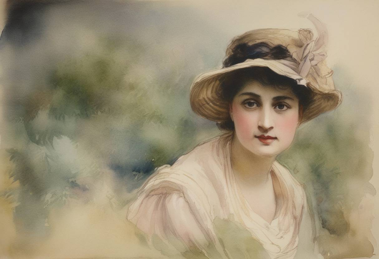 Watercolor painting based depiction of Activist Marguerite Durand founded the feminist newspaper La Fronde in Paris, which was entirely run by women and had a notable influence on the women's rights movement in France. (1897)