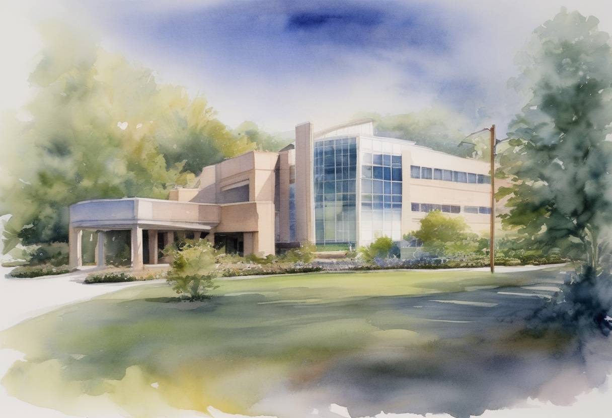 Watercolor painting based depiction of Doctors at the Cleveland Clinic announced the first gene therapy for cancer in the United States using a technique called 'suicide gene therapy,' aimed at treating prostate cancer. (2000)