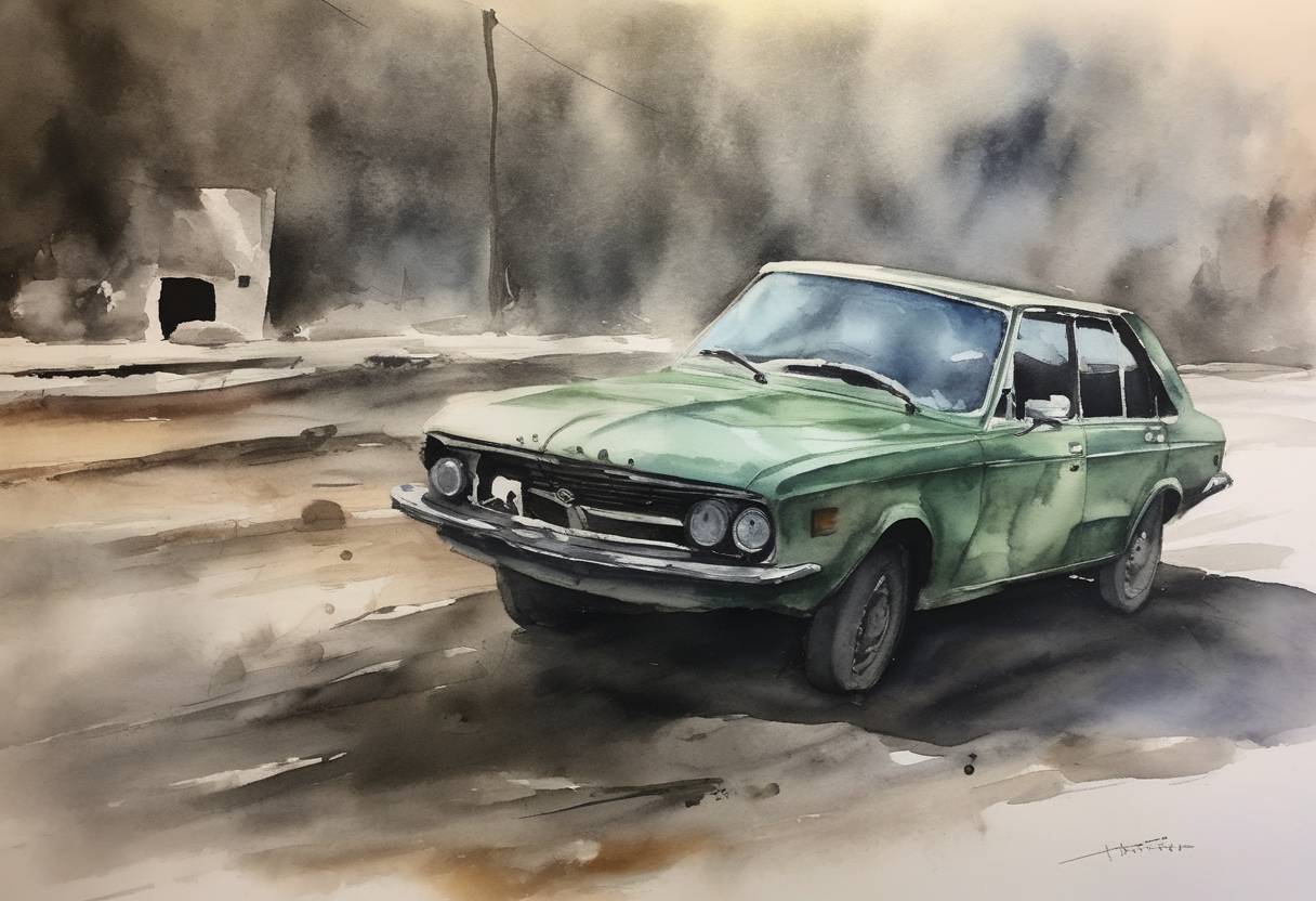 Watercolor painting based depiction of Mohsen Fakhrizadeh, a top Iranian nuclear scientist, was assassinated near Tehran, escalating tensions in the region. (2020)