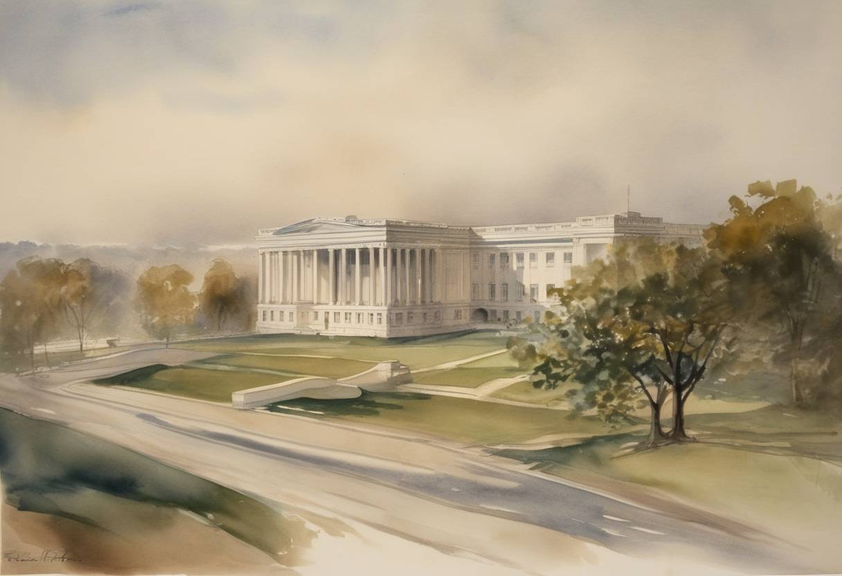 Watercolor painting based depiction of Rebecca L. Felton of Georgia became the first woman to serve in the United States Senate, appointed to fill a vacancy, although her time in office lasted only one day. (1922)