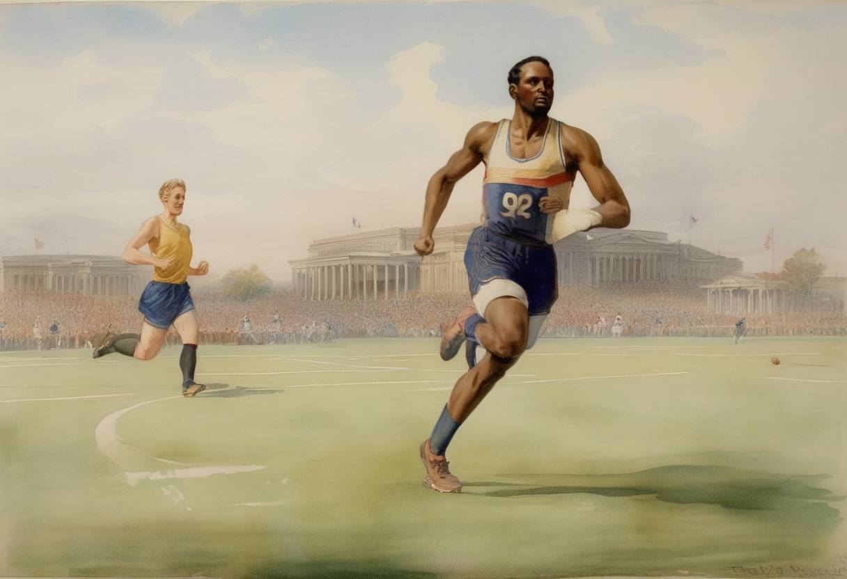 Watercolor painting based depiction of The Amateur Athletic Union (AAU) is founded by William Buckingham Curtis in Washington, D.C. (1887)